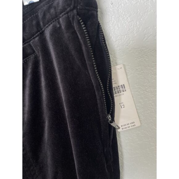 NWT Anthropologie The Essential Velvet Slim Trousers Black size 12 $120 - Picture 7 of 14